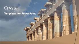  Presentation with greek pillars - PPT layouts featuring ancient-pillars-at-the-acropolis background and a  colored foreground