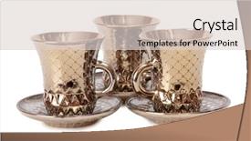  Presentation with porcelain - Audience pleasing slides consisting of ancient porcelain tea cups backdrop and a lemonade colored foreground