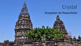  Presentation with indonesia - Beautiful slides featuring ancient-prambanan-temple-java-indonesia backdrop and a light blue colored foreground