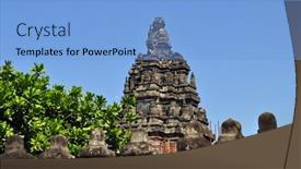  Presentation with indonesia - Colorful PPT layouts enhanced with ancient-prambanan-temple-java-indonesia backdrop and a light blue colored foreground