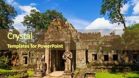  Presentation with ancient - Presentation design with ancient-preah-khan-temple-entrance background and a tawny brown colored foreground