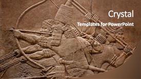  Presentation with iraq - Cool new presentation theme with ancient relief of assyrian warriors backdrop and a tawny brown colored foreground