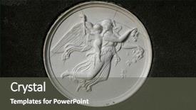  Presentation with classical - Slide set with ancient religous sculpture classical christian background and a gray colored foreground