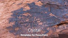  Presentation with native americans - Presentation design consisting of ancient-rock-art-petroglyphs background and a gray colored foreground