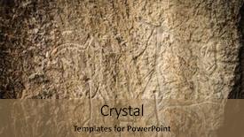  Presentation with ancient people - Beautiful PPT theme featuring ancient rock carvings petroglyphs backdrop and a coral colored foreground