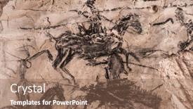  Presentation with rock painting - Audience pleasing PPT theme consisting of ancient-rock-painting-on-cave backdrop and a violet colored foreground