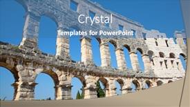  Presentation with amphitheater - Cool new PPT theme with ancient-roman-amphitheater backdrop and a teal colored foreground