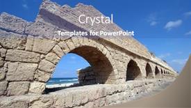  Presentation with ancient israel - Beautiful slides featuring ancient-roman-aqueduct-at-caesaria backdrop and a teal colored foreground