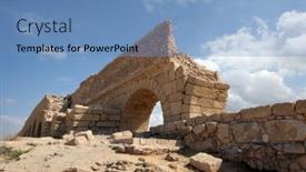 Presentation with ancient israel - Slides having ancient-roman-aqueduct-at-caesaria background and a teal colored foreground