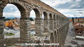  Presentation with aqueduct - Theme with ancient-roman-aqueduct-closeup-view background and a gray colored foreground
