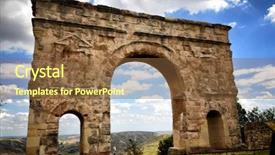  Presentation with ancient roman - Colorful presentation enhanced with ancient roman arch gate backdrop and a tawny brown colored foreground