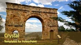  Presentation with ancient roman - Audience pleasing PPT theme consisting of ancient roman arch gate backdrop and a tawny brown colored foreground