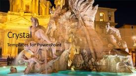  Presentation with rome - Cool new slides with ancient roman basilica - fountain of the the piazza backdrop and a gold colored foreground