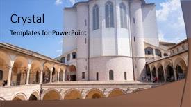  Presentation with ancient roman - Beautiful presentation featuring ancient roman basilica - image of the church backdrop and a light blue colored foreground