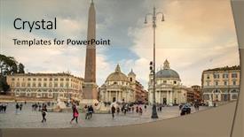  Presentation with rome italy - Presentation theme featuring ancient roman basilica - rome italy - january 9 background and a mint green colored foreground