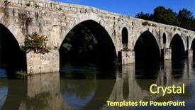  Presentation with ancient roman - Slide set enhanced with ancient roman bridge of ponte background and a  colored foreground