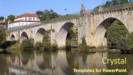  Presentation with ancient roman - PPT theme enhanced with pearl barley in a glass jar top view background and a coral colored foreground