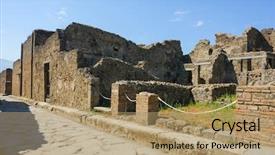  Presentation with roman history - Slide set featuring ancient roman city of pompeii background and a coral colored foreground