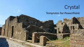  Presentation with roman history - Beautiful theme featuring ancient roman city of pompeii backdrop and a light blue colored foreground
