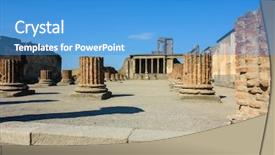  Presentation with roman history - Beautiful PPT layouts featuring ancient roman city of pompeii backdrop and a teal colored foreground