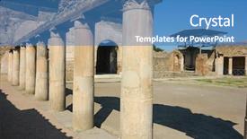  Presentation with roman history - Slides featuring ancient roman city of pompeii background and a teal colored foreground