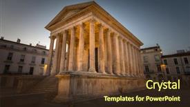  Presentation with ancient roman - Presentation design featuring ancient roman construction maison carree background and a tawny brown colored foreground