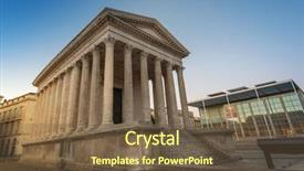  Presentation with ancient roman - Slide set featuring ancient roman construction maison carree background and a tawny brown colored foreground