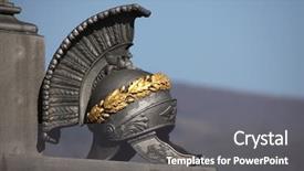  Presentation with ancient roman - Presentation having ancient roman helmet memorial background and a gray colored foreground