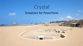  Presentation with ancient israel - Slide deck consisting of ancient roman hippodrome in caesarea israel background and a light blue colored foreground