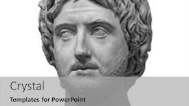  Presentation with ancient roman - PPT layouts consisting of ancient-roman-marble-portrait background and a light gray colored foreground