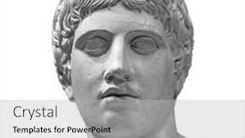  Presentation with ancient roman - PPT theme having ancient-roman-marble-portrait background and a light gray colored foreground