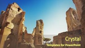  Presentation with ancient roman - Theme having ancient roman public bath - thermae of caracalla background and a tawny brown colored foreground