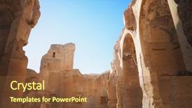  Presentation with ancient roman - PPT theme featuring ancient roman public bath - thermae of caracalla background and a tawny brown colored foreground