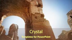  Presentation with ancient roman - PPT theme having ancient roman public bath - thermae of caracalla background and a tawny brown colored foreground