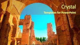  Presentation with ancient roman - Beautiful slides featuring ancient roman public bath - thermae of caracalla backdrop and a tawny brown colored foreground