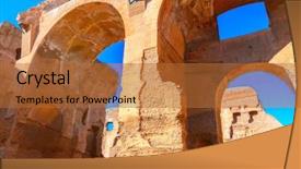  Presentation with ancient roman - PPT theme having ancient roman public bath - thermae of caracalla background and a red colored foreground