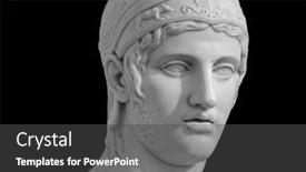  Presentation with ancient roman - PPT theme featuring ancient-roman-statue-head background and a dark gray colored foreground