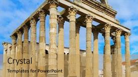  Presentation with ancient roman - Beautiful slide deck featuring ancient roman temple of diana backdrop and a coral colored foreground