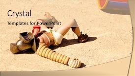  Presentation with gladiator - Amazing presentation having ancient roman warrior - gladiator lying on the arena backdrop and a lemonade colored foreground