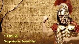  Presentation with roman soldier - Slides consisting of ancient roman warrior - legionary soldier ready background and a tawny brown colored foreground