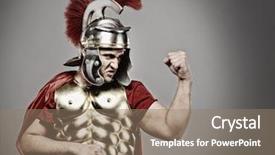  Presentation with ancient roman - Slides with ancient roman warrior - legionary soldier ready background and a coral colored foreground