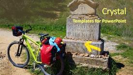 Presentation with biking - Cool new presentation theme with ancient romanesque - way of saint james biking backdrop and a tawny brown colored foreground
