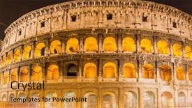  Presentation with rome - Cool new presentation with ancient rome - famous colosseum during evening hours backdrop and a gold colored foreground