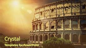  Presentation with world travel - Beautiful PPT theme featuring ancient rome - one of the most popular backdrop and a tawny brown colored foreground