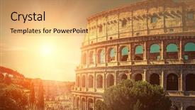  Presentation with world travel - Slide deck consisting of ancient rome - one of the most popular background and a yellow colored foreground