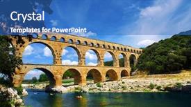  Presentation with aqueduct - Slide set enhanced with ancient rome - pont du gard is background and a teal colored foreground