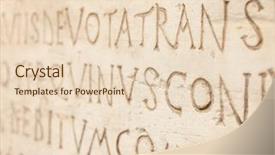  Presentation with christian - Beautiful slides featuring ancient rome - pre-christian latin writing carved backdrop and a lemonade colored foreground