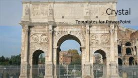  Presentation with ancient doorway - Amazing theme having ancient rome - relief carving in the destroyed backdrop and a mint green colored foreground