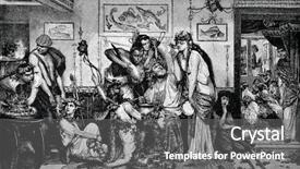  Presentation with rome - Beautiful slide set featuring ancient rome mixing wine backdrop and a gray colored foreground