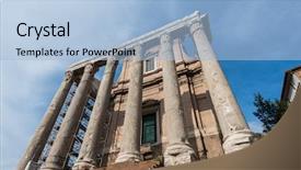  Presentation with rome - PPT theme featuring movie clapper board movie production background and a gray colored foreground.